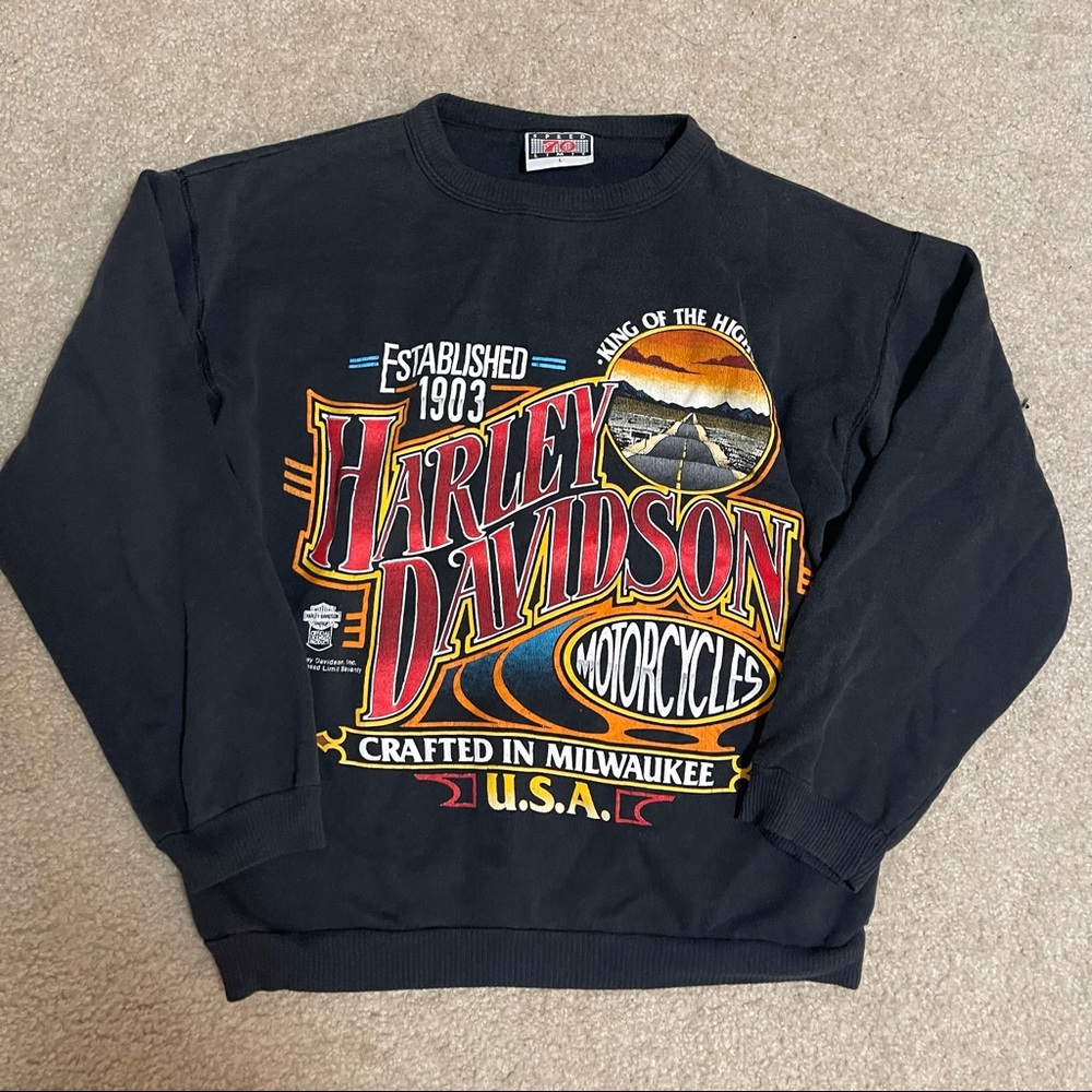 Vintage Harley Davidson USA Speed Limit 70 Sweater